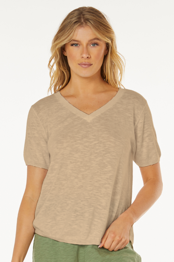 ニット・セーター IONSEOUL Atelie damage V-neck short sleeves knitwear JE1196 Jump Metallic V-neck Short Sleeve Knit | David Jones