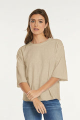 3/4 Sleeve Mix Media Tee
