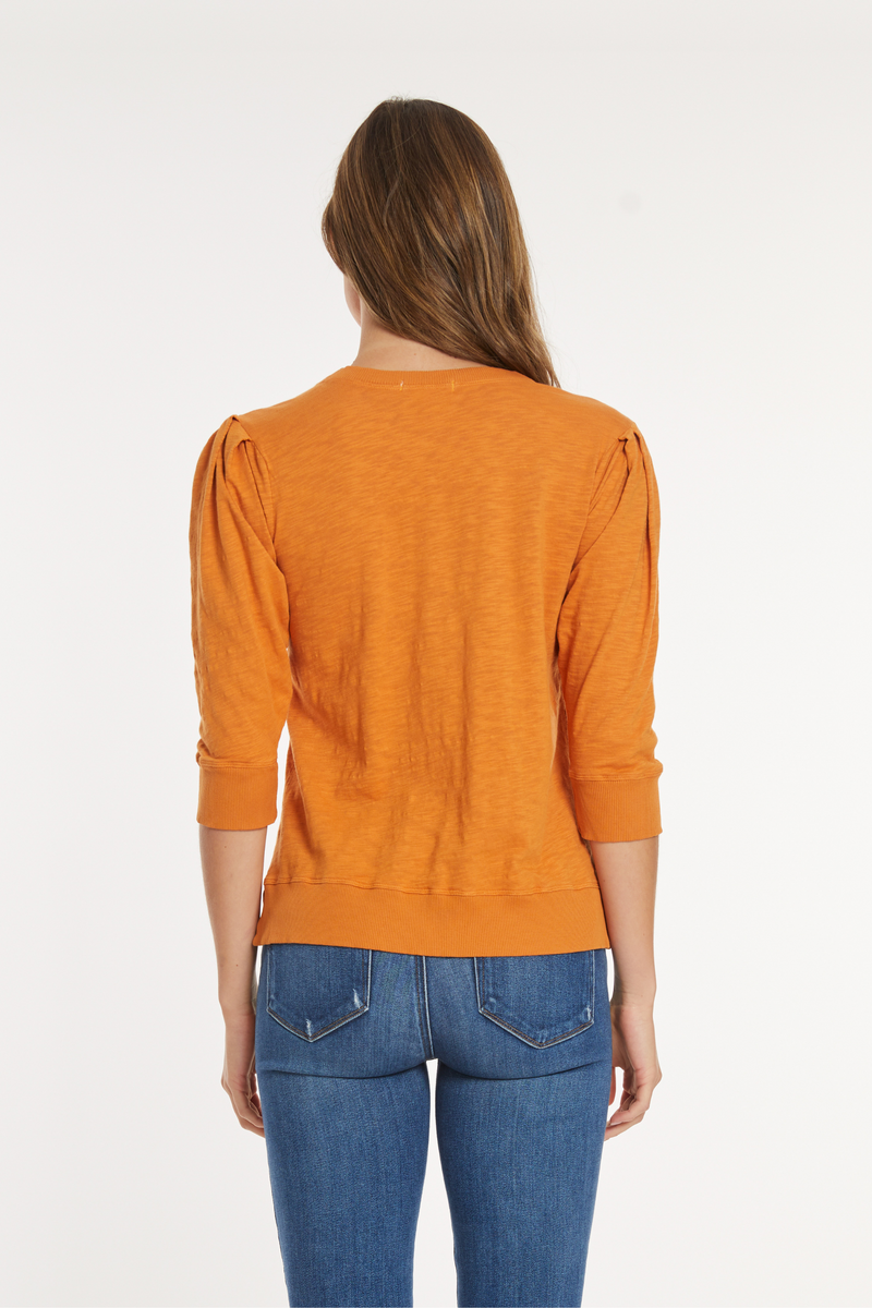 3/4 Pleated Sleeve Pullover Tee