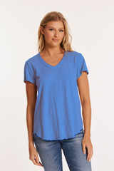 V-Neck Tee w/ Curve Hem