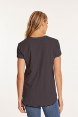 V-Neck Tee w/ Curve Hem