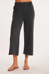 Gathered Waist Flared Crop Pants