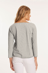3/4 Sleeve Boatneck Crop Top