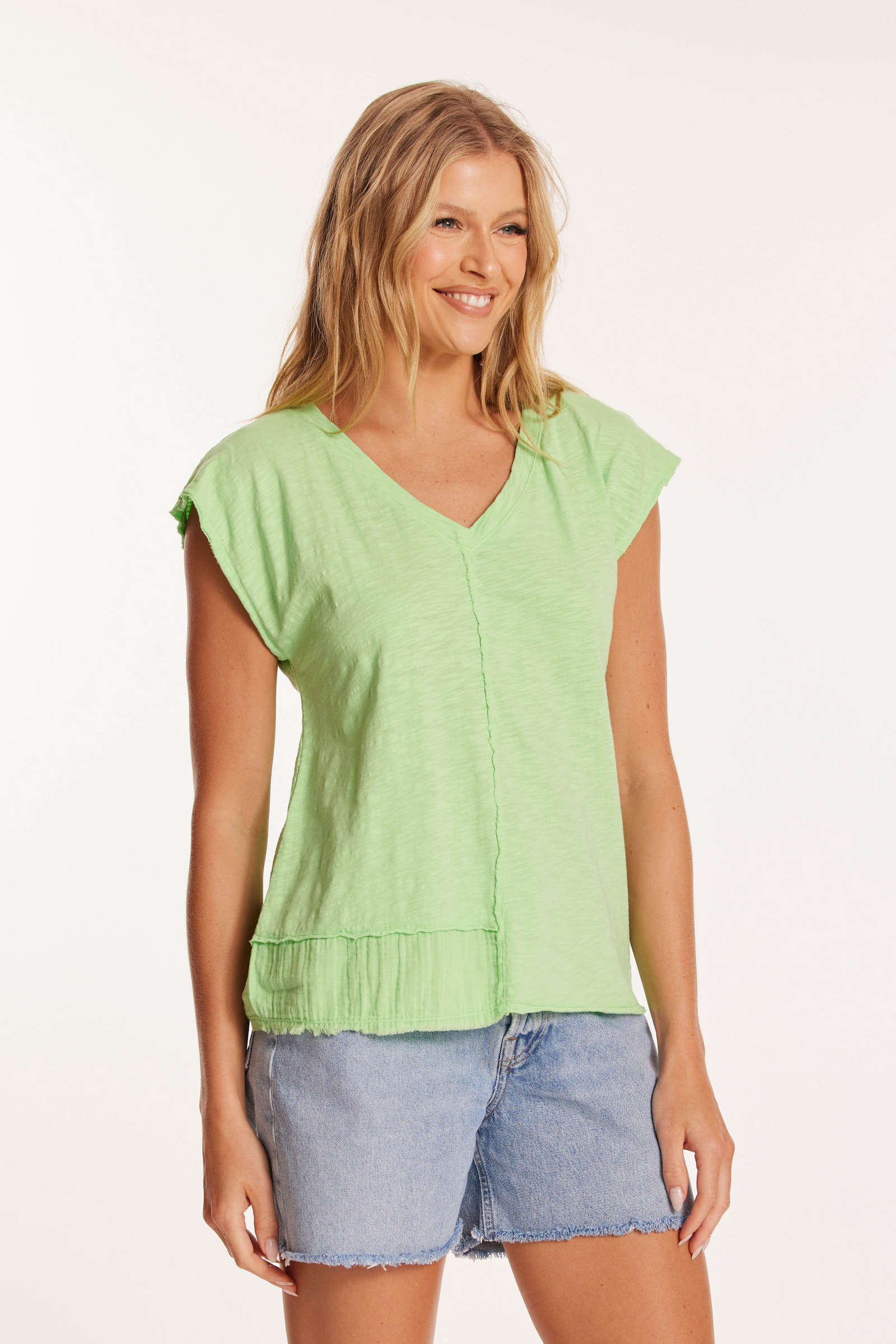 Short Dolman Sleeve Mix Media Top – mododoc Los Angeles