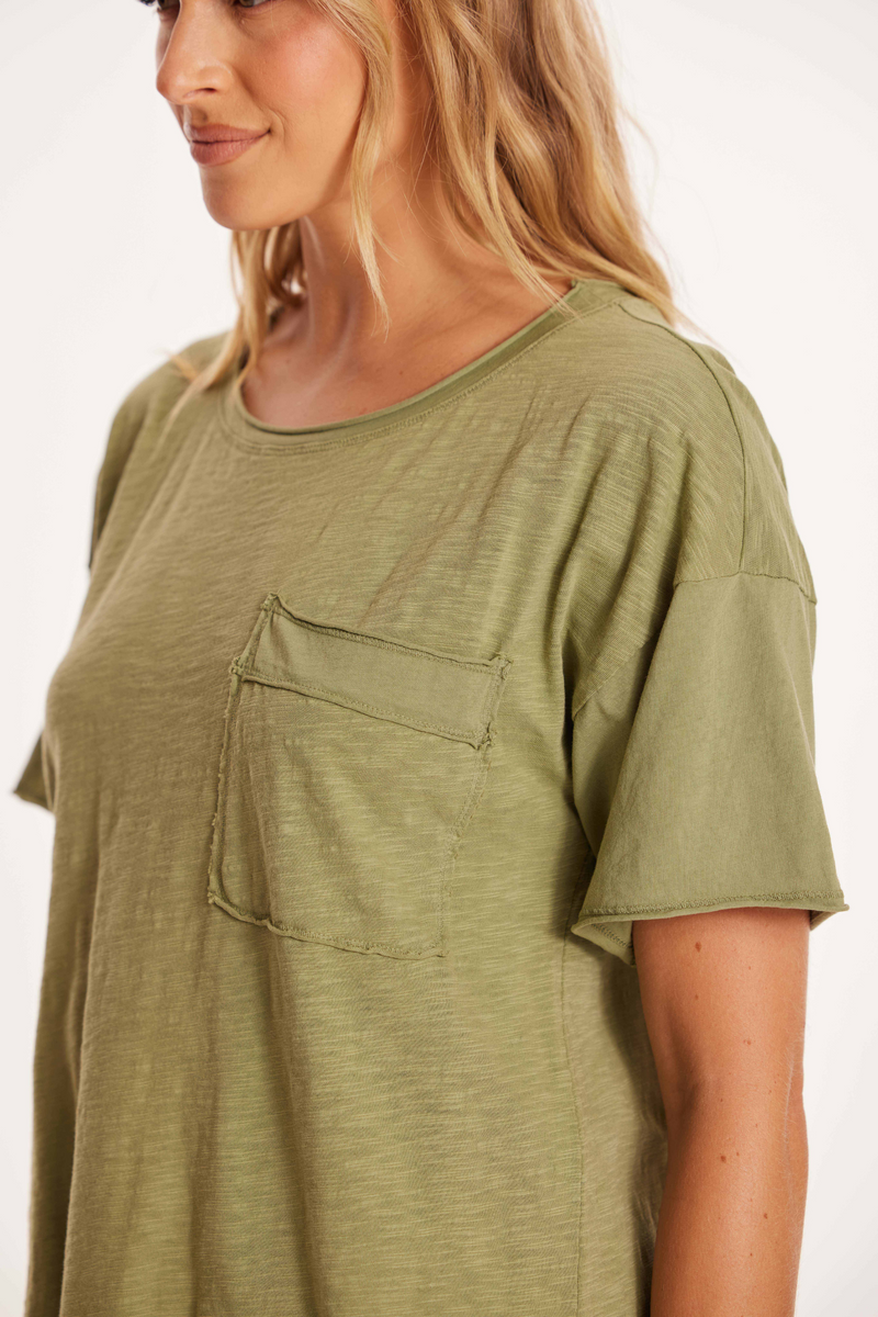 Half Sleeve Drop A/H Open Crew Tunic