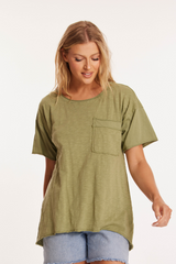 Half Sleeve Drop A/H Open Crew Tunic