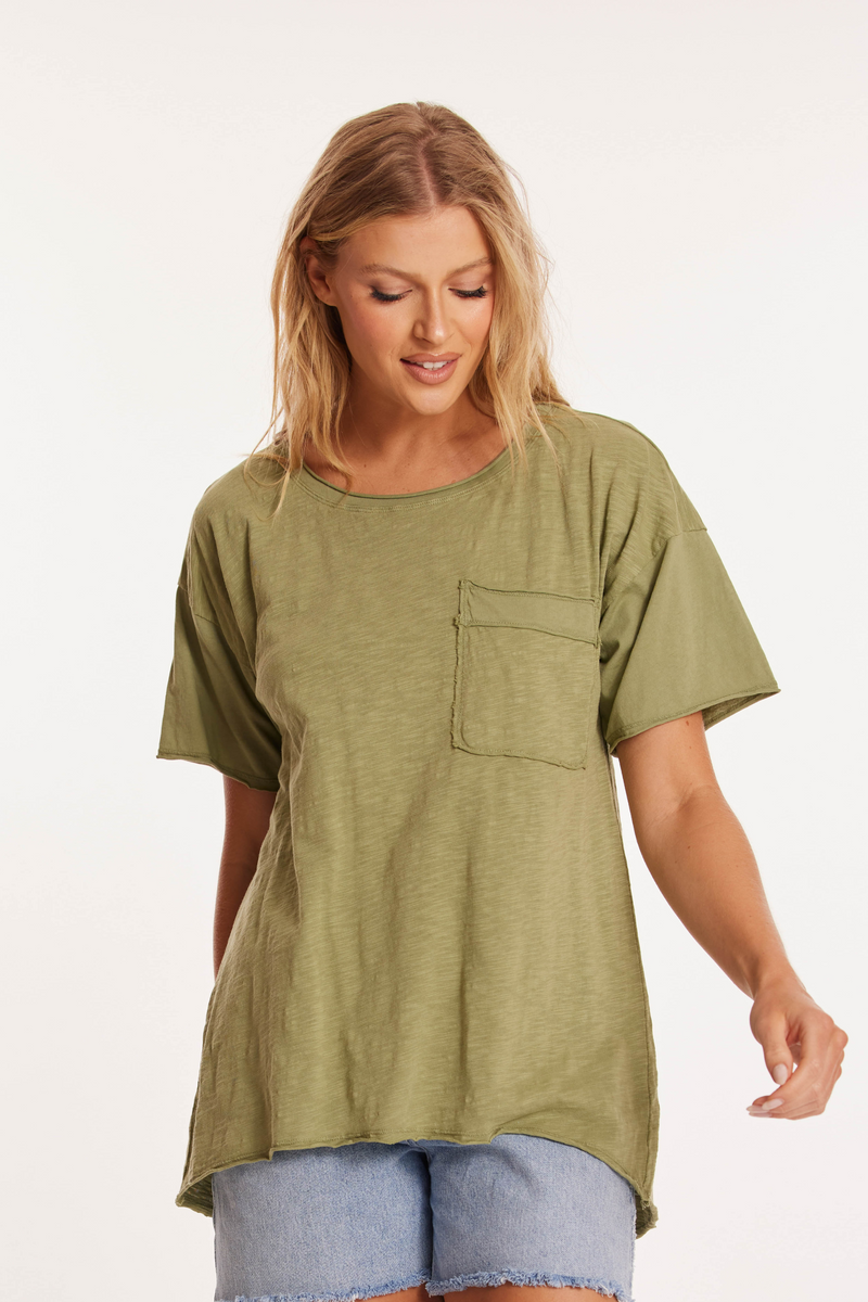 Half Sleeve Drop A/H Open Crew Tunic