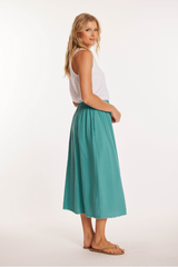 Flare Hem Midi Skirt