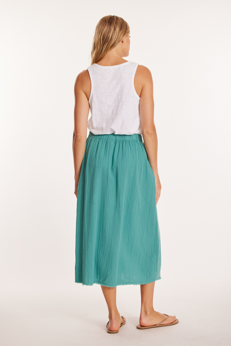 Flare Hem Midi Skirt