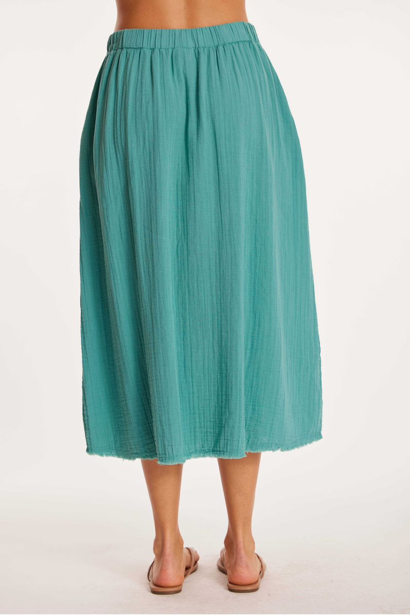 Flare Hem Midi Skirt