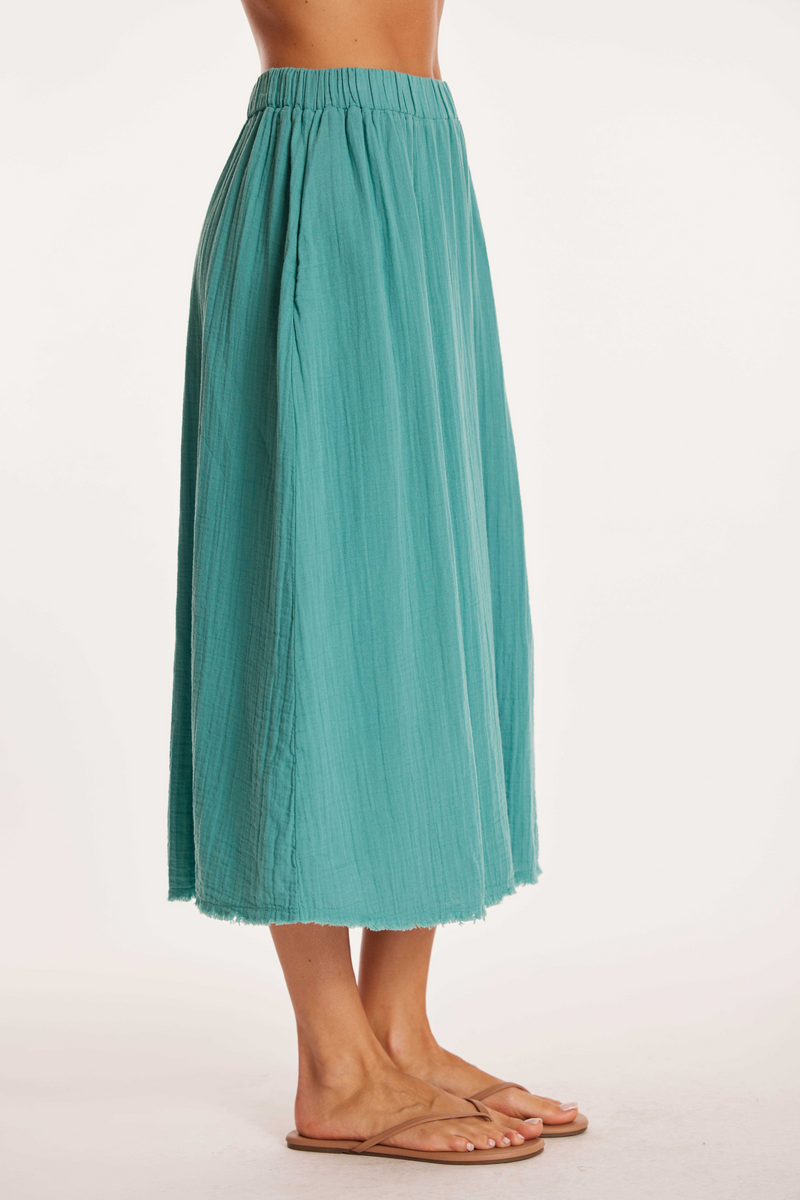 Flare Hem Midi Skirt