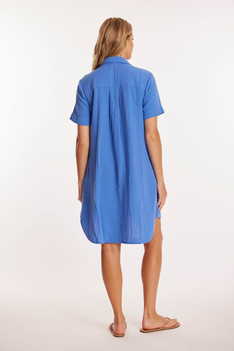 Half Sleeve Swing Shirt Dress