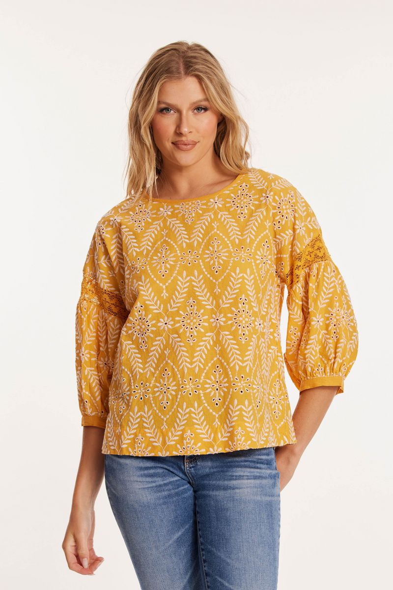 3/4 Sleeve Easy Boho Top