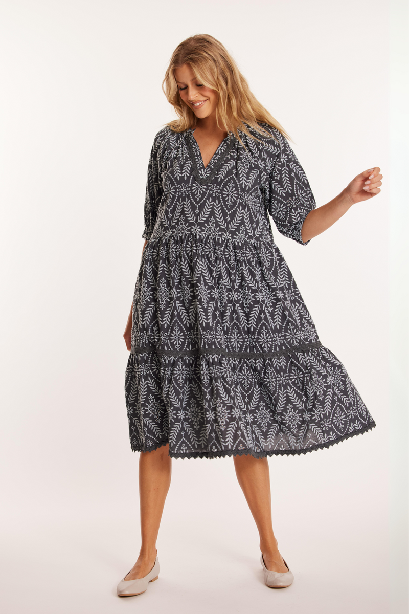 Elbow Sleeve Boho Dress