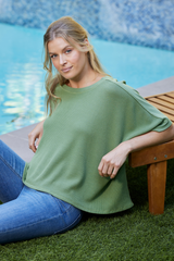 Half Sleeve Dolman Open Crew Boxy Top