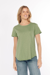 Crew Neck Tee w/ curve hem - mododoc Los Angeles