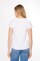 S/S Ruffle Henley Swing Top