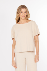 Elbow Sleeve Boatneck Boxy - mododoc Los Angeles