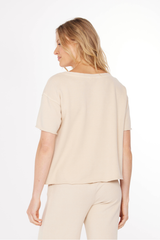 Elbow Sleeve Boatneck Boxy - mododoc Los Angeles