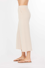 Gathered Waist Flared Crop Pants - mododoc Los Angeles