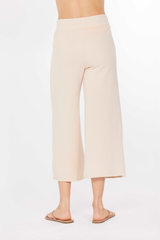 Gathered Waist Flared Crop Pants - mododoc Los Angeles