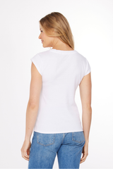 Cap Sleeve V-Neck Slim Tee