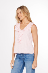 Flounce Neckline Sleeveless Tee