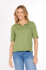 Half Sleeve Split V Tee