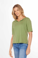 Half Sleeve Split V Tee