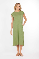 Cap Sleeve Column Dress w/ contrast cuffs