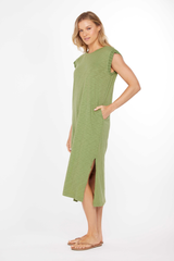 Cap Sleeve Column Dress w/ contrast cuffs