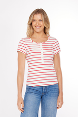 Short Roll-Up Sleeve Slim Henley