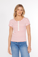 Short Roll-Up Sleeve Slim Henley