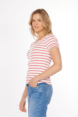 Short Roll-Up Sleeve Slim Henley