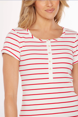 Short Roll-Up Sleeve Slim Henley