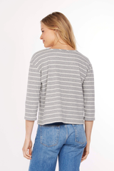 3/4 Sleeve Open Neck Boxy Tee