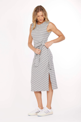 Side Tie Midi Tank Dress