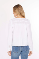 L/S Flowy top w/ lace yoke