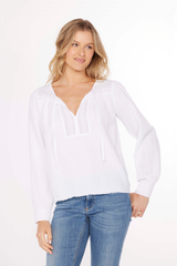 L/S Flowy top w/ lace yoke