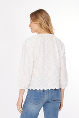 3/4 Sleeve Crew Lace Top - mododoc Los Angeles