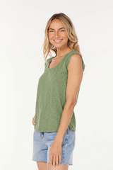 Cap Sleeve Scoop Neck Tee