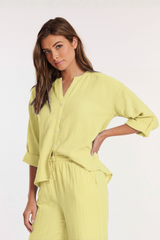 Roll-Up Sleeves Button-Up Top