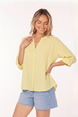 Roll-Up Sleeves Button-Up Top