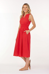 Smocked Waist Midi Tank Dress