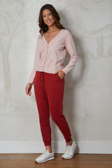 Long Sleeve Button Front V-Neck Fitted Cardigan