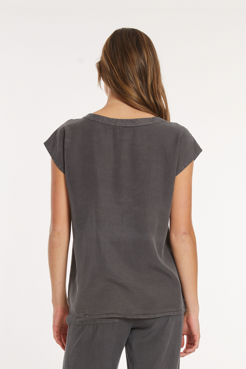 Cap Sleeve V-Neck Long Tank