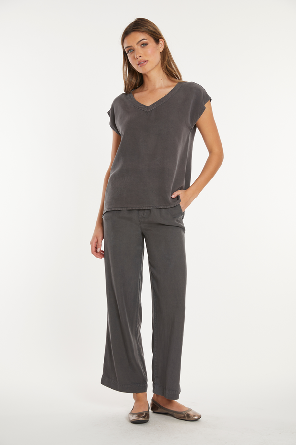 Cap Sleeve V-Neck Long Tank