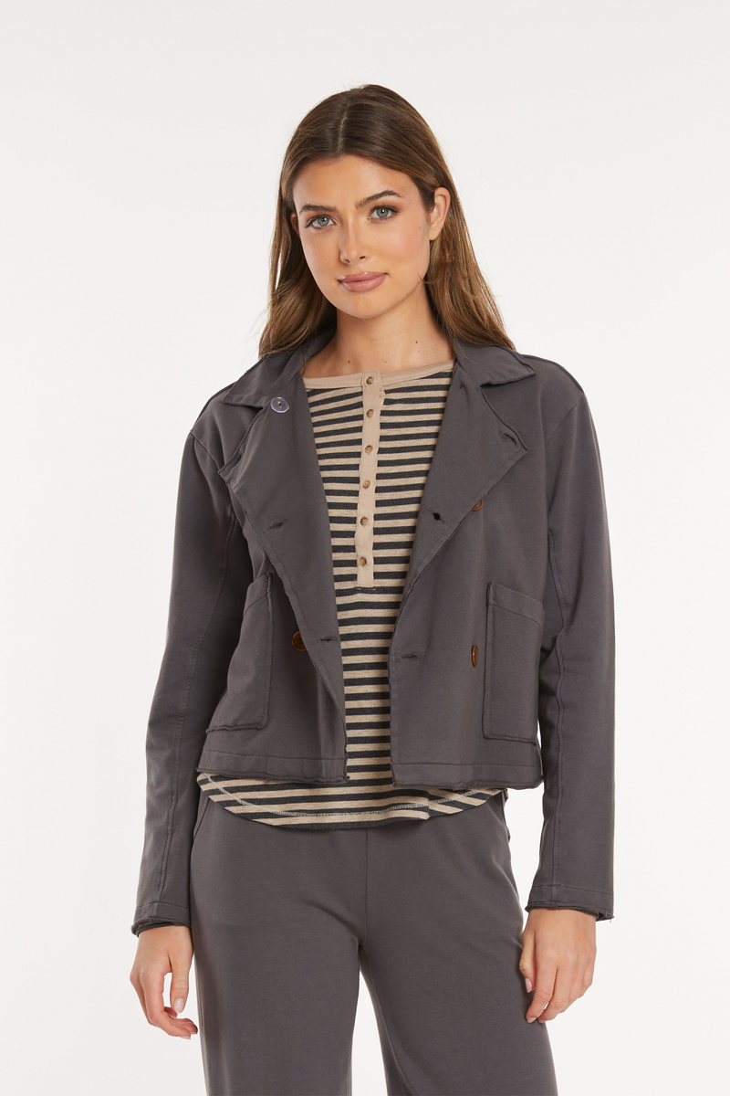 L/S Double Breasted Crop Jacket