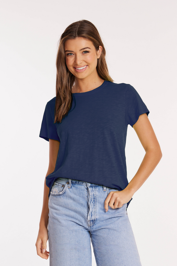 Crew Neck Tee w/ Curve Hem