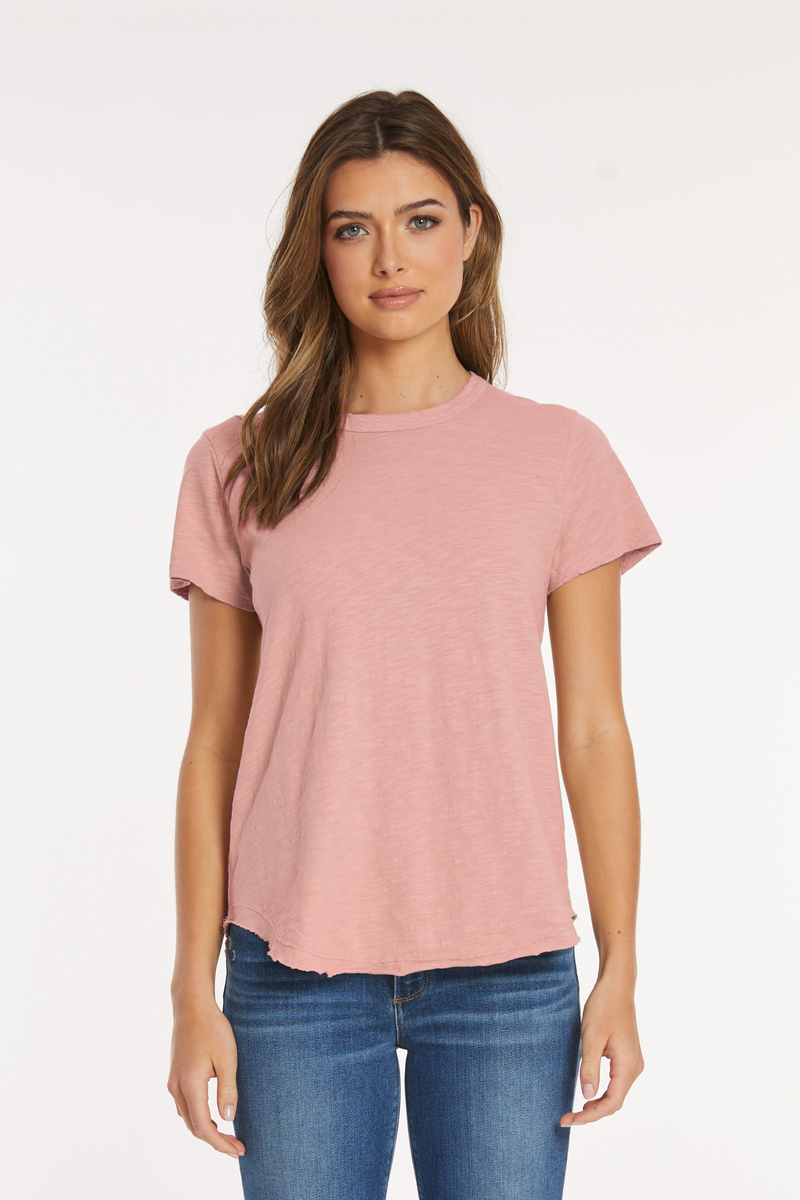 Crew Neck Tee w/ Curve Hem